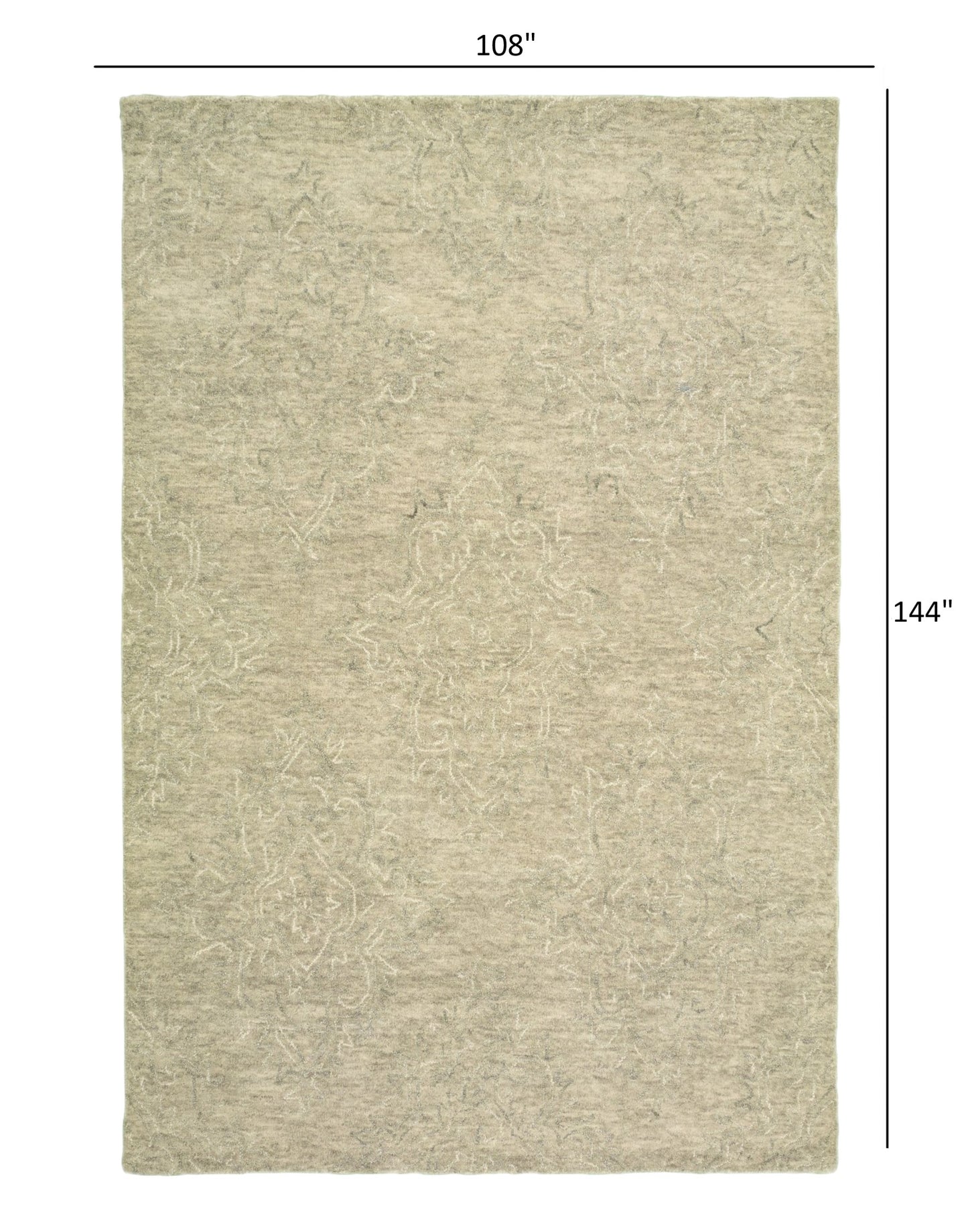 9’ x 12’ Light Green Floral Paradise Area Rug
