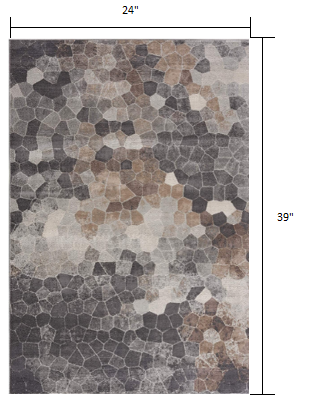 5’ x 8’ Beige Cobblestone Pattern Area Rug