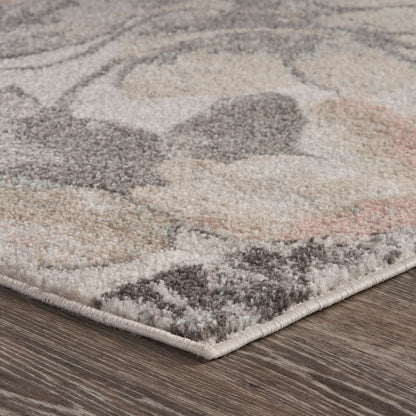 5’ x 7’ Ivory Blooming Rose Area Rug
