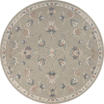 7' X 9' Gray Wool Hand Tufted Area Rug