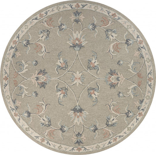 7' X 9' Gray Wool Hand Tufted Area Rug