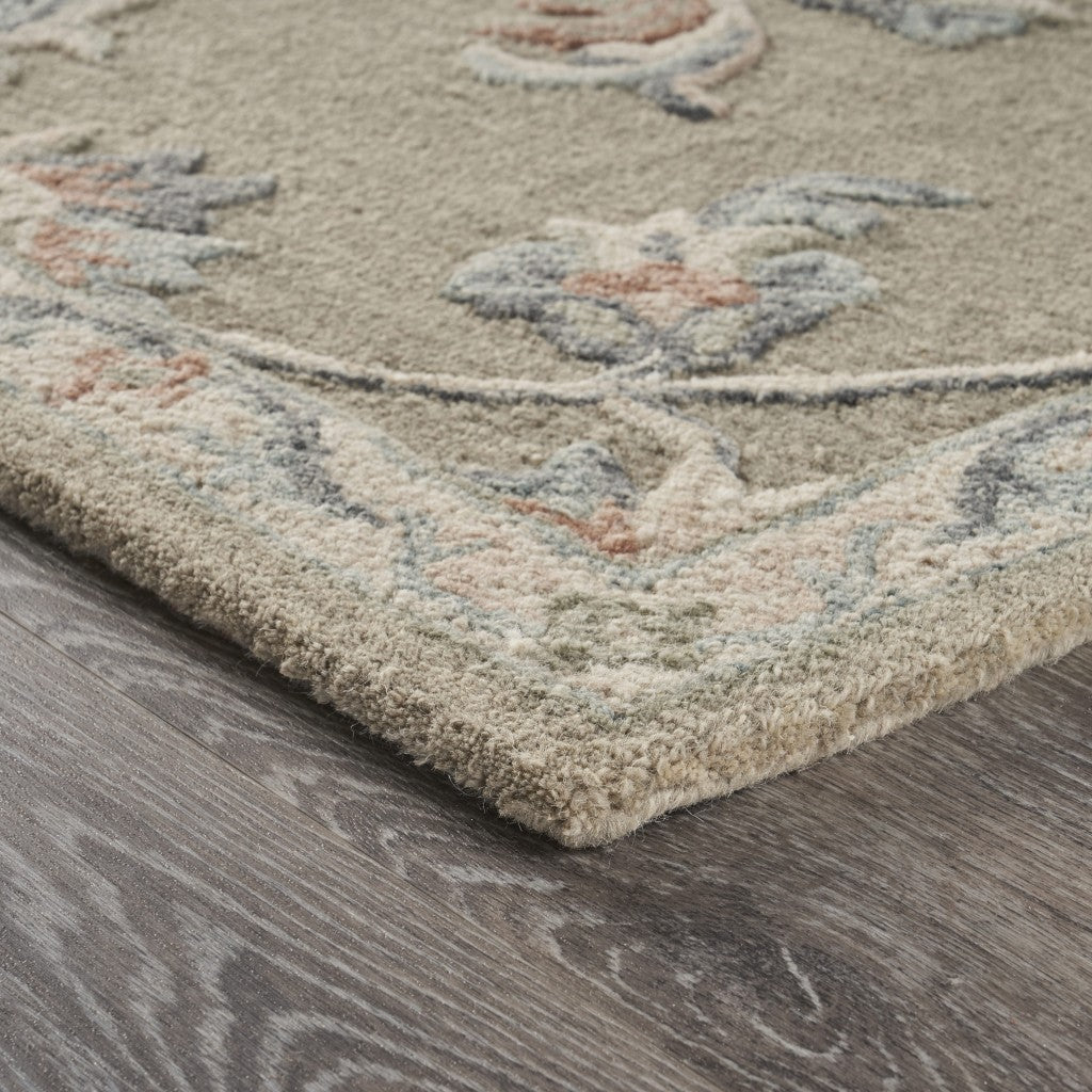 7' X 9' Gray Wool Hand Tufted Area Rug