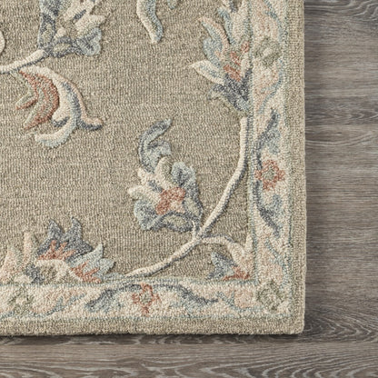 7' X 9' Gray Wool Hand Tufted Area Rug
