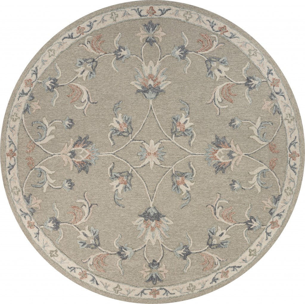 7' X 9' Gray Wool Hand Tufted Area Rug
