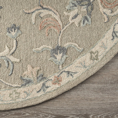 7' X 9' Gray Wool Hand Tufted Area Rug