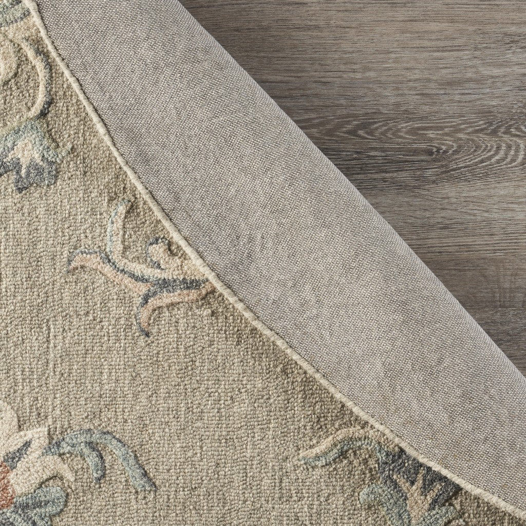 7' X 9' Gray Wool Hand Tufted Area Rug