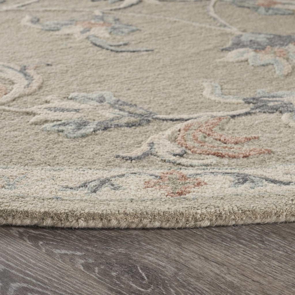 7' X 9' Gray Wool Hand Tufted Area Rug