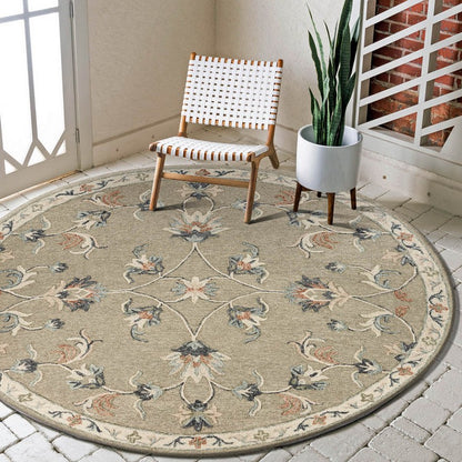 7' X 9' Gray Wool Hand Tufted Area Rug