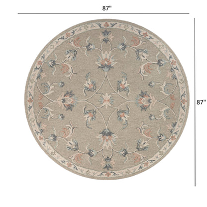 7' X 9' Gray Wool Hand Tufted Area Rug