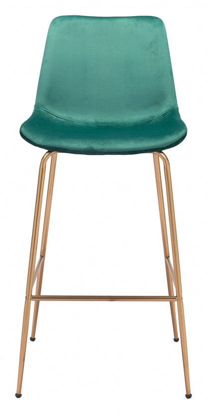 43" Green Steel Low Back Chair With Footrest