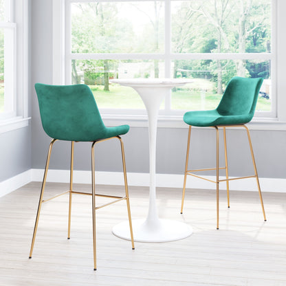 43" Green Steel Low Back Chair With Footrest