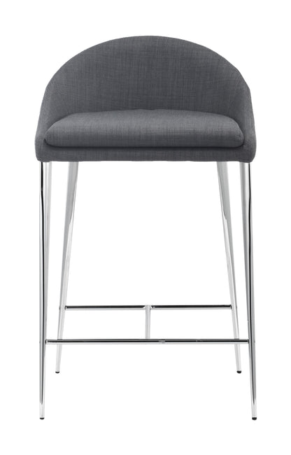 Set Of Two 30" Graphite Low Back Chairs With Footrest
