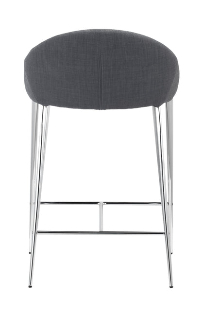 Set Of Two 30" Graphite Low Back Chairs With Footrest