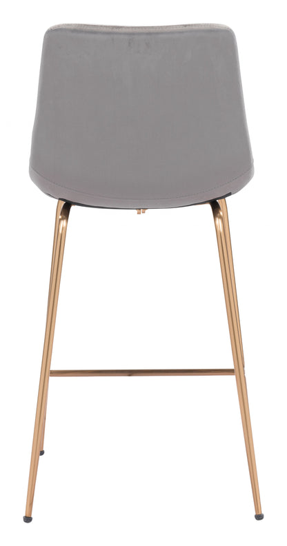 39" Gray Steel Low Back Chair With Footrest