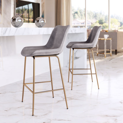 39" Gray Steel Low Back Chair With Footrest