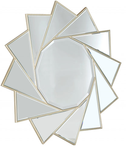 Gold Sunburst Accent Metal Mirror