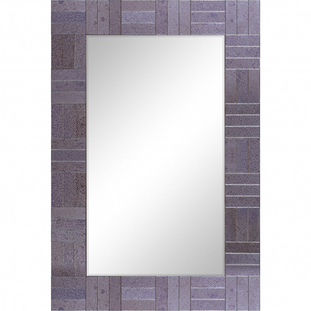 Gray Rectangle Accent Glass Mirror