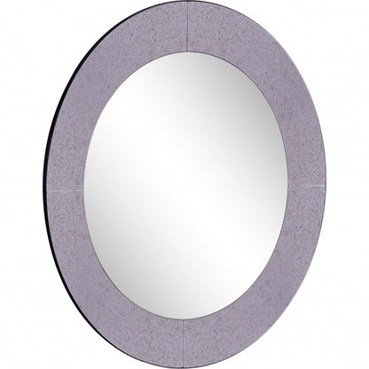 Gray Round Accent Glass Mirror