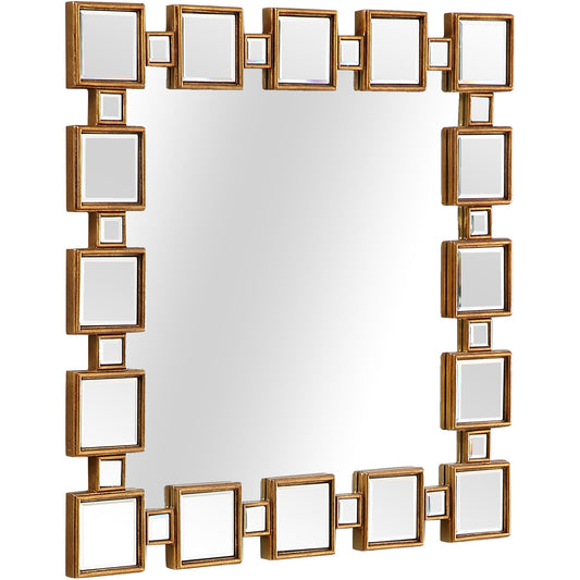 Gold Square Accent Mirror