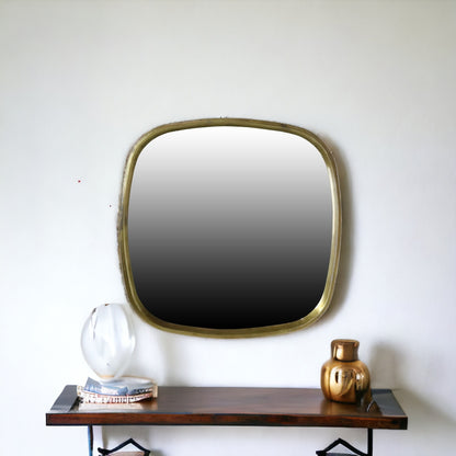 27" Brass Abstract Accent Mirror