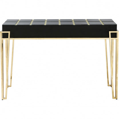 Gold and Black Sqaured Console Table