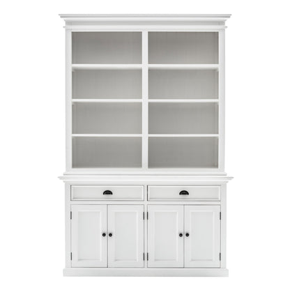 Classic White Buffet Hutch Unit with 8 Shelves