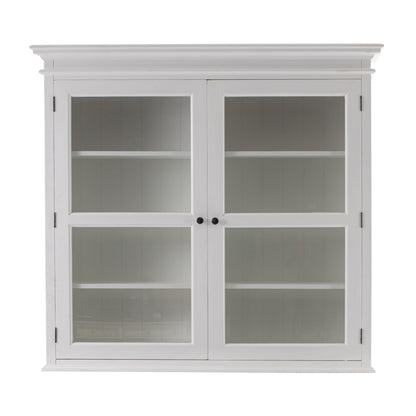 57" White Solid Wood Frame Dining Hutch With Twelve Shelves And Two Drawers