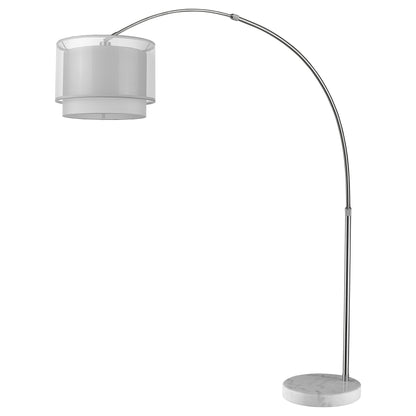 74" Brushed Nickel Arched/Arc Floor Lamp With Shade