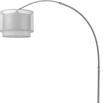 74" Brushed Nickel Arched/Arc Floor Lamp With Shade