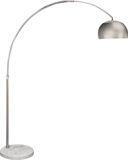 Mid 1-Light Brushed Nickel Adjustable Arc Floor Lamp With Metal Shade (94")