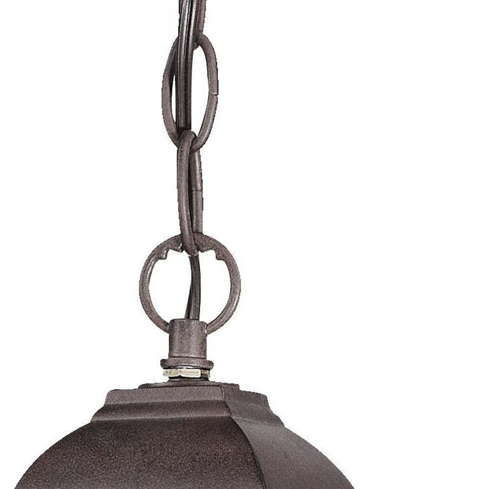 Antique Brown Beveled Glass Outdoor Hanging Light