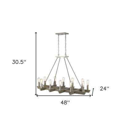 Finnick 12-Light Satin Nickel Chandelier