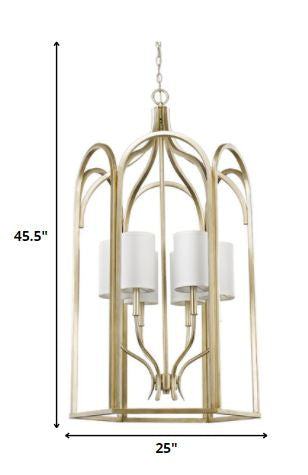 Ellie 6-Light Washed Gold Foyer Pendant