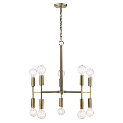 Perret 10-Light Aged Brass Chandelier