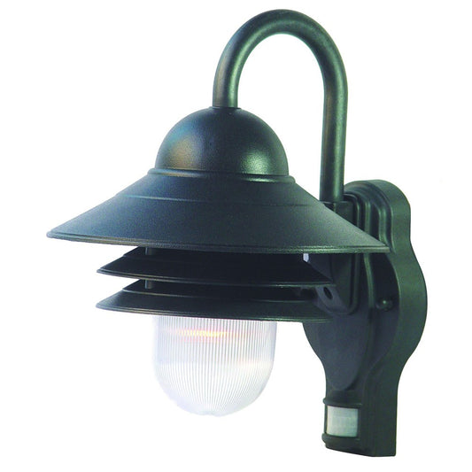 Matte Black Motion Sensor Outdoor Wall Light