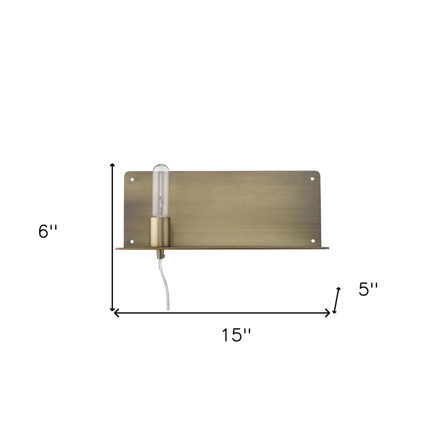 XL Dull Gold Shelf Wall Light