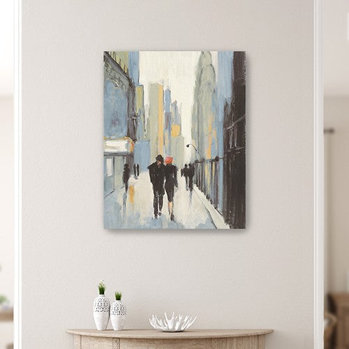 20" x 16" Watercolor Walk in the City Canvas Wall Art