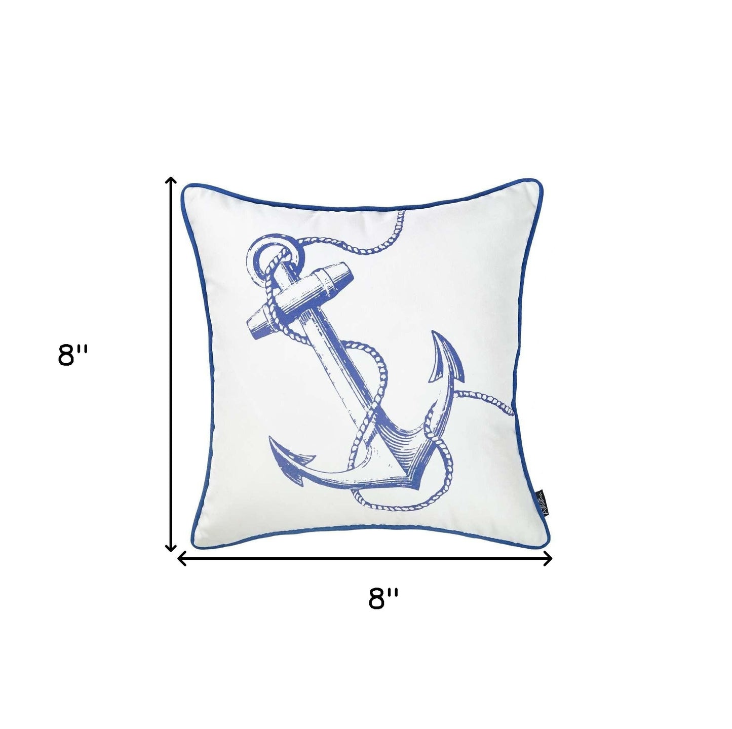 Blue Bold Anchor Nautical Throw Pillow