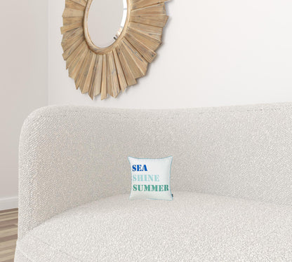 Blue and White Sea Shine Marine Throw Pillow