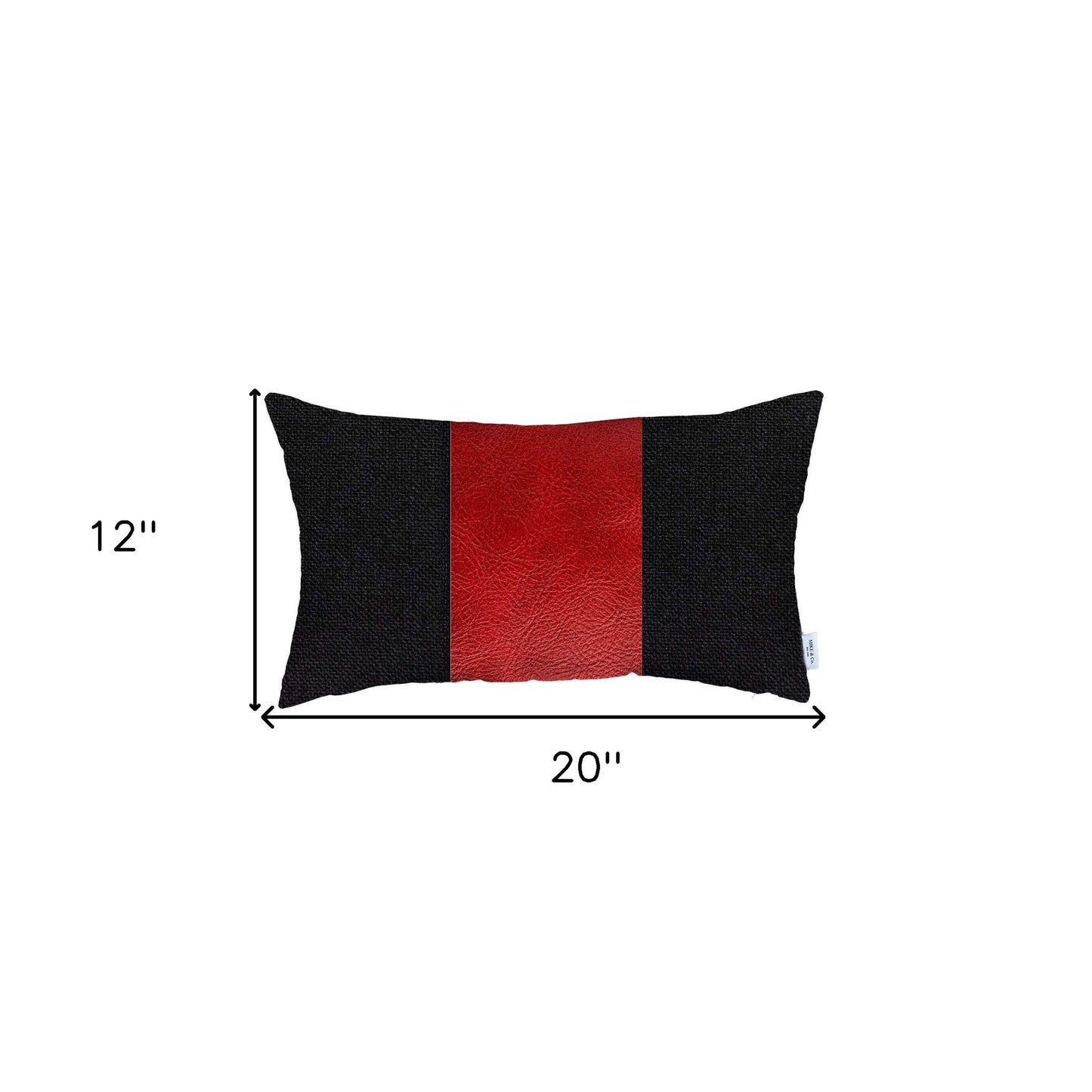 Black Base and Red Center Lumbar Throw Pillow