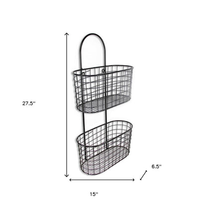 Black Metal Wire Hanging Storage