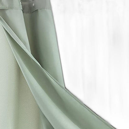 Sage Green Modern Grid Shower Curtain and Liner Set