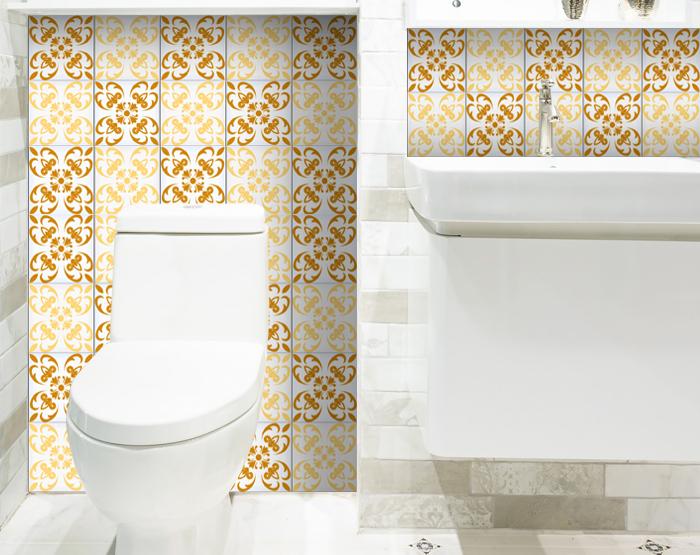 5" X 5" Golden Yellow Retro Peel And Stick Removable Tiles