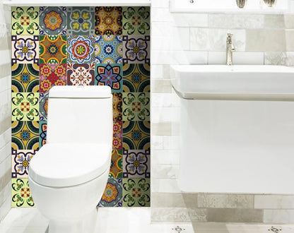 6" X 6" Auguri Flora Peel and Stick Removable  Tiles