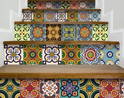 6" X 6" Auguri Flora Peel and Stick Removable  Tiles