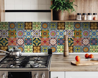 6" X 6" Auguri Flora Peel and Stick Removable  Tiles