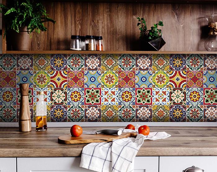 4" X 4" Mediterra Mosaic Peel and Stick Tiles