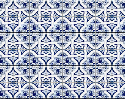 7" X 7" Blue Mia Gia Peel And Stick Removable Tiles