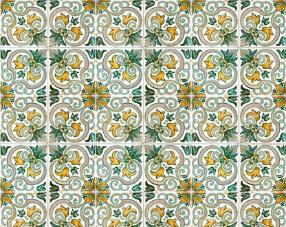 6" X 6" Green Yellow Melo Peel and Stick Tiles