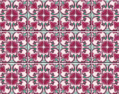 6" X 6" Rosa Pink Lea Removable Peel and Stick Tiles